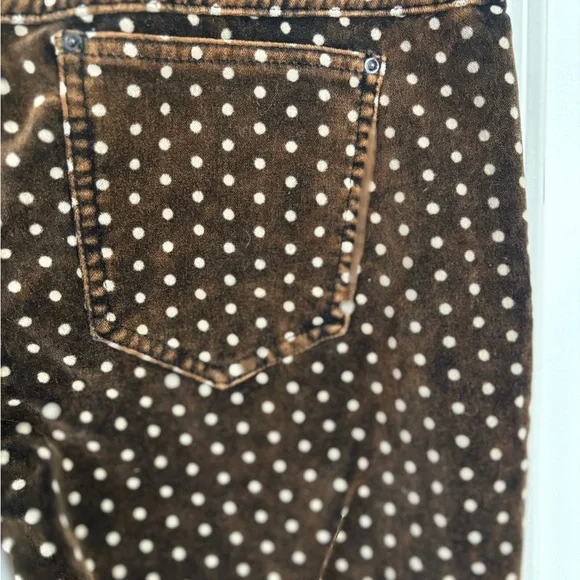 Free People Brown Polka Dot Women’s Jeans Size 30 Velvet, Romantic - Picture 6 of 6
